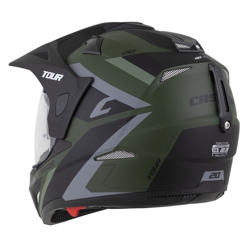 Enduro kaciga Cassida Tour 2.0 X-tra mat zeleno-sivo-crna s crnim mat vizirom