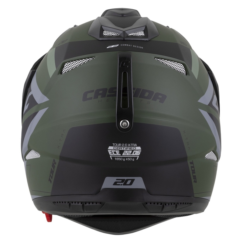 Enduro kaciga Cassida Tour 2.0 X-tra mat zeleno-sivo-crna s crnim mat vizirom