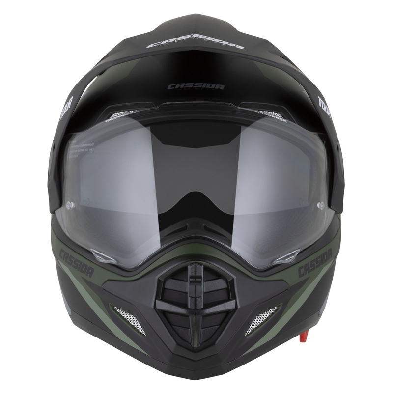 Enduro kaciga Cassida Tour 2.0 X-tra mat zeleno-sivo-crna s crnim mat vizirom