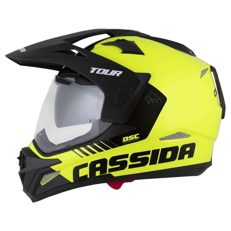 Enduro kaciga Cassida Tour 2.0 Dual fluo žuto-crno-crna s crnim mat vizirom