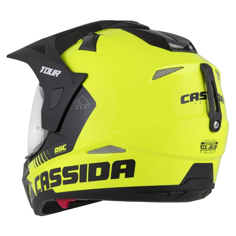 Enduro kaciga Cassida Tour 2.0 Dual fluo žuto-crno-crna s crnim mat vizirom
