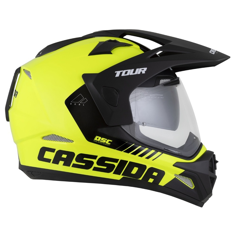 Enduro kaciga Cassida Tour 2.0 Dual fluo žuto-crno-crna s crnim mat vizirom