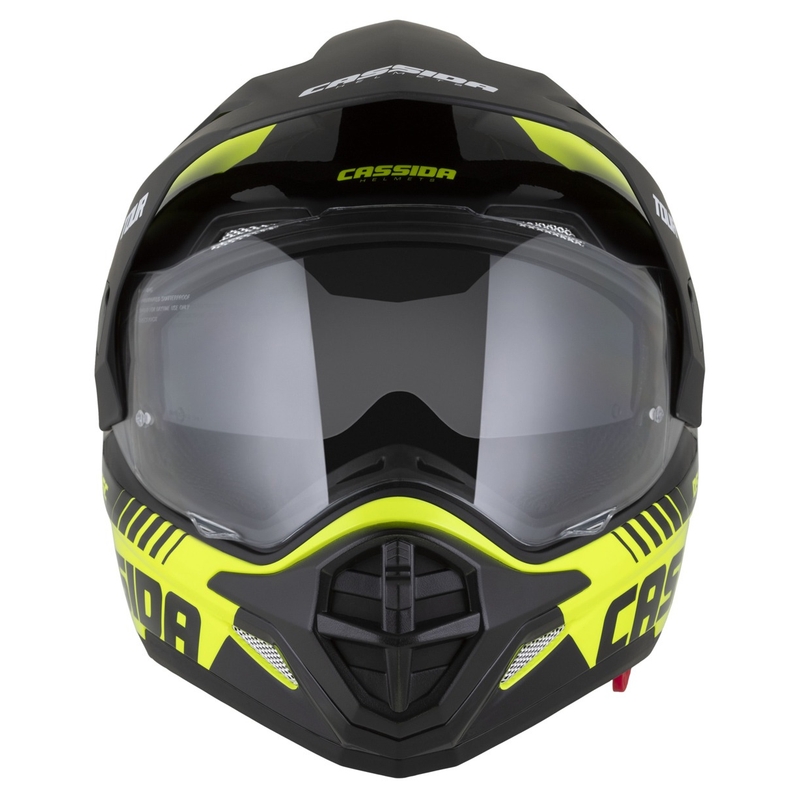 Enduro kaciga Cassida Tour 2.0 Dual fluo žuto-crno-crna s crnim mat vizirom