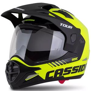 Enduro kaciga Cassida Tour 2.0 Dual fluo žuto-crno-crna s crnim mat vizirom