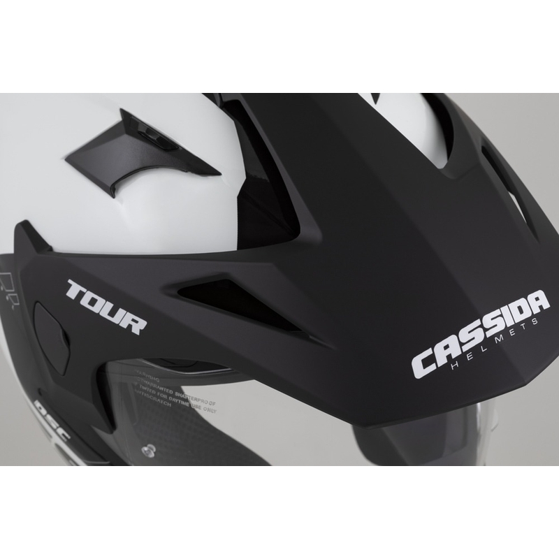 Enduro kaciga Cassida Tour 2.0 Dual bijelo-crna sa crnim mat vizirom