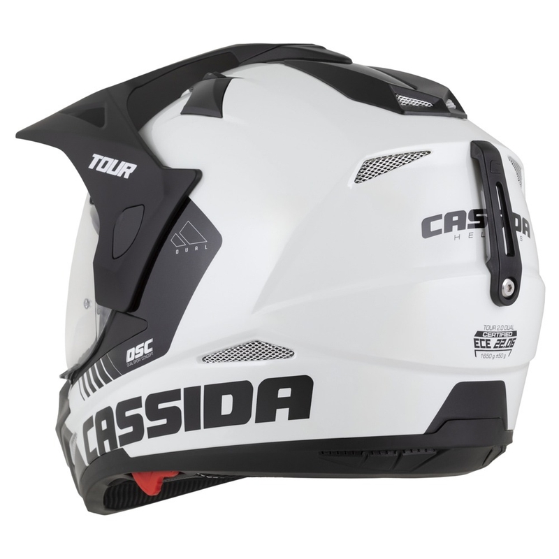 Enduro kaciga Cassida Tour 2.0 Dual bijelo-crna sa crnim mat vizirom