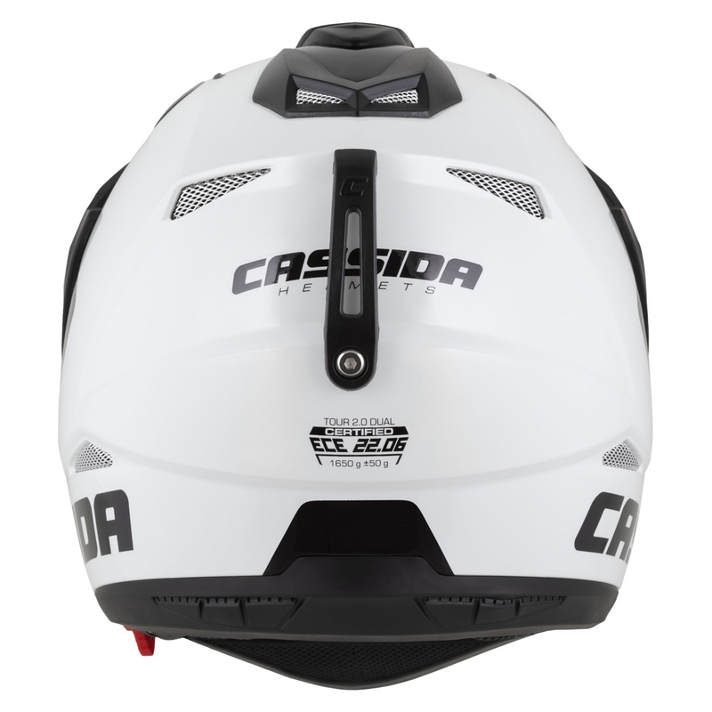 Enduro kaciga Cassida Tour 2.0 Dual bijelo-crna sa crnim mat vizirom