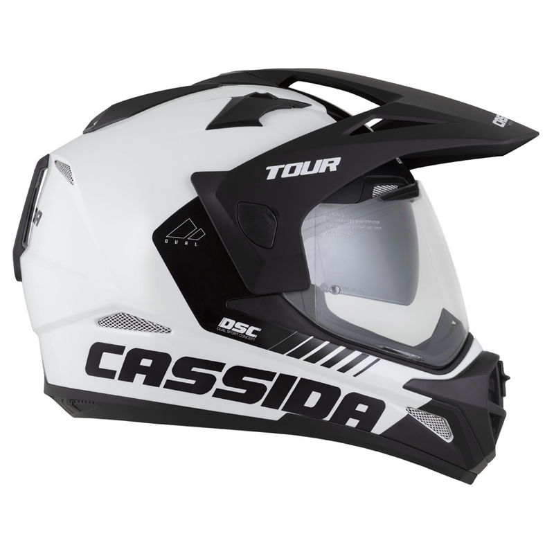 Enduro kaciga Cassida Tour 2.0 Dual bijelo-crna sa crnim mat vizirom
