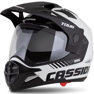 Enduro kaciga Cassida Tour 2.0 Dual bijelo-crna sa crnim mat vizirom