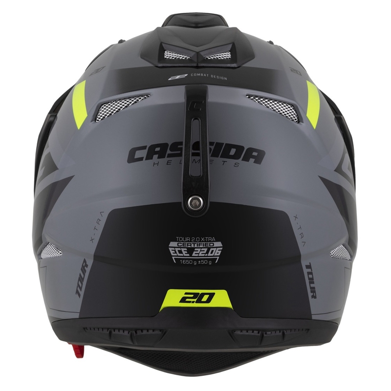 Enduro kaciga Cassida Tour 2.0 X-tra sivo-fluo žuto-crna s crnim mat vizirom
