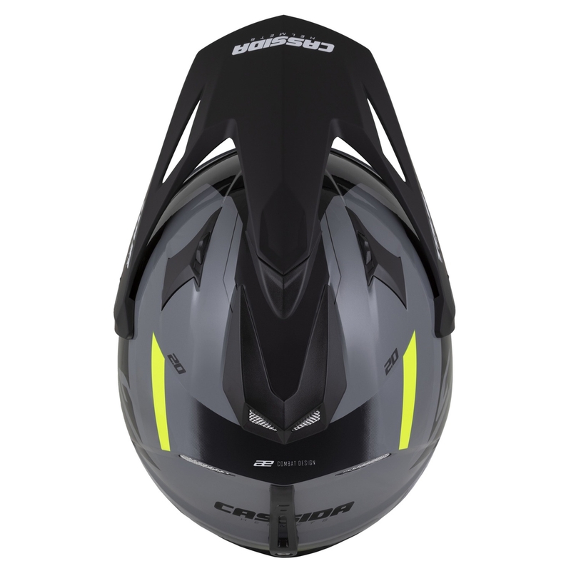 Enduro kaciga Cassida Tour 2.0 X-tra sivo-fluo žuto-crna s crnim mat vizirom