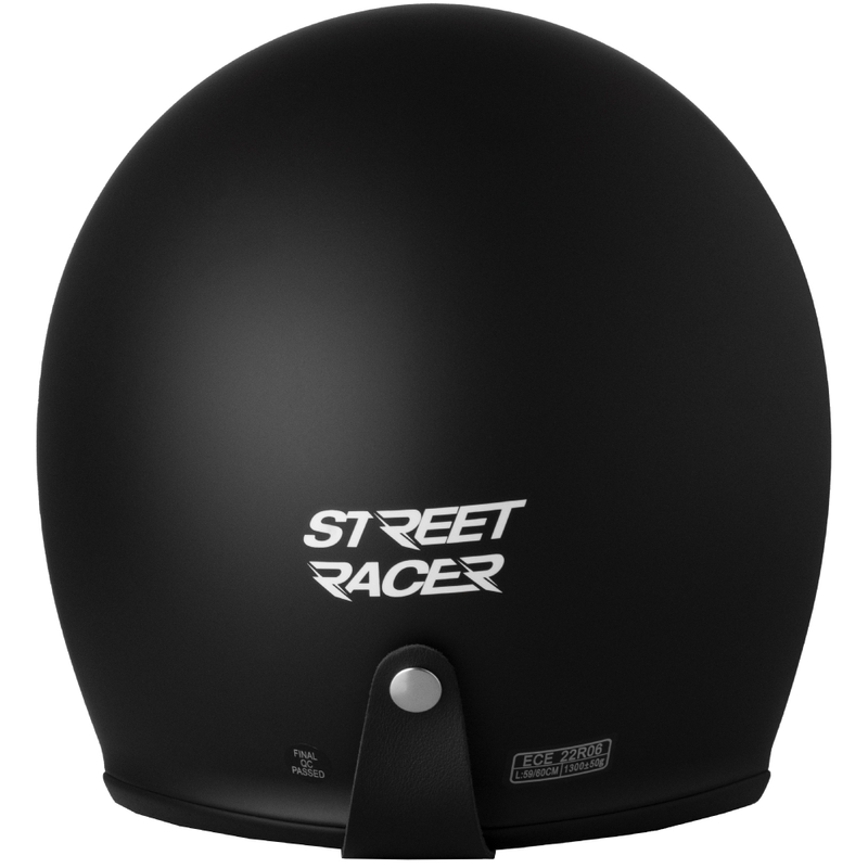 Otvorena motociklistička kaciga Street Racer Shadow II Matte Black
