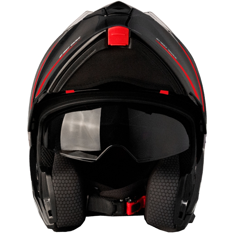 Motociklistička kaciga na preklop Street Racer Fury crno-crvena