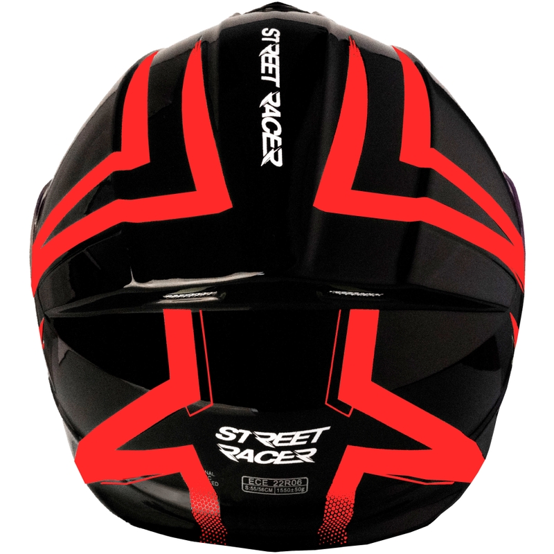 Motociklistička kaciga na preklop Street Racer Fury crno-crvena
