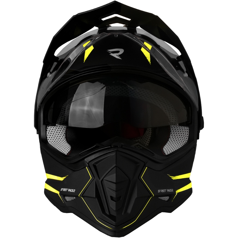Enduro motociklistička kaciga Street Racer Ignite mat crno-fluo žuta