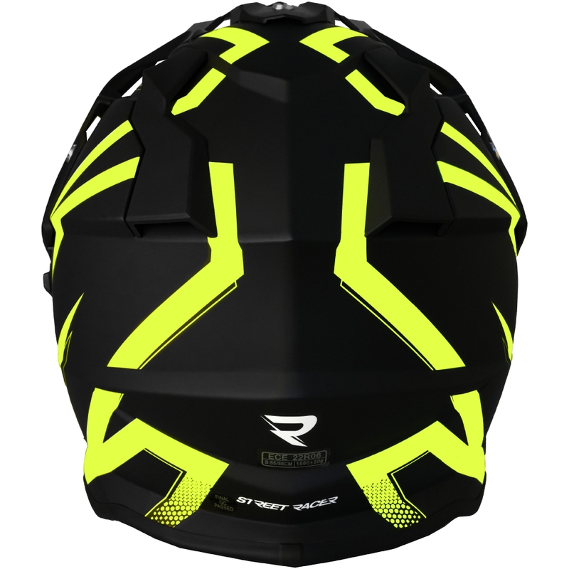 Enduro motociklistička kaciga Street Racer Ignite mat crno-fluo žuta