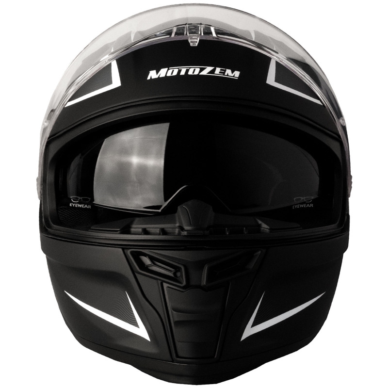 Motozem Guardian integralna motociklistička kaciga mat crno-bijelo-siva