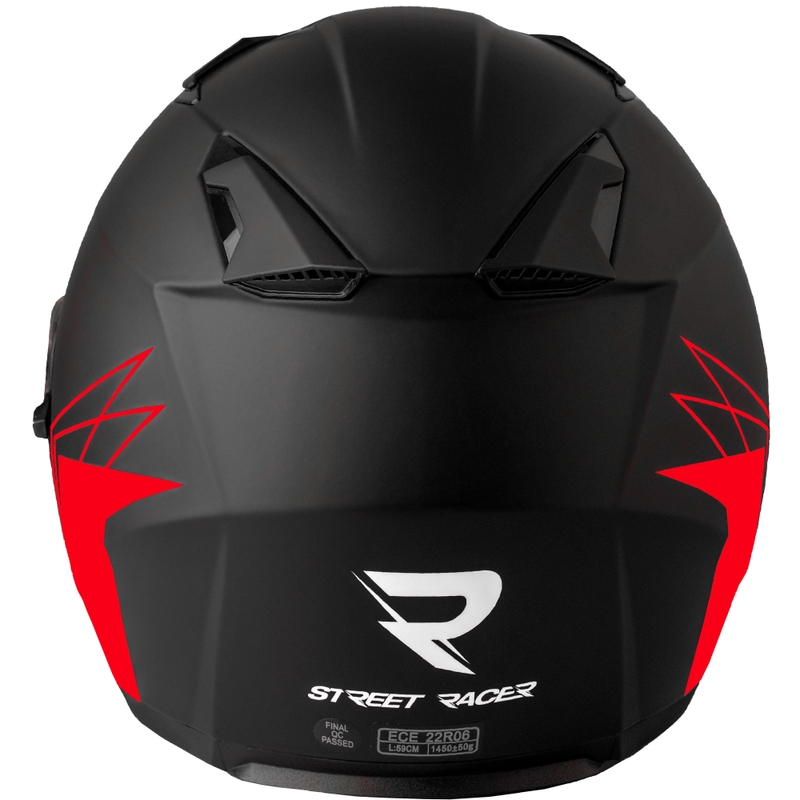 Otvorena motociklistička kaciga Street Racer Sonic mat crno-crvena