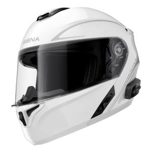 Motociklistička kaciga na preklop s grijačem SENA Outrush R bijela sjajna