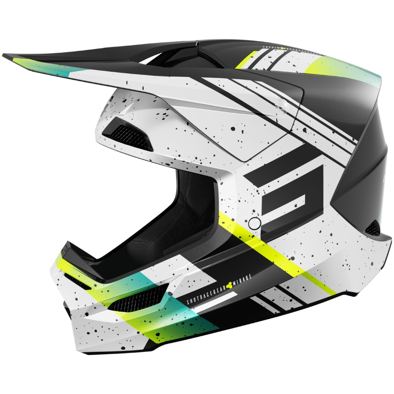 Motocross kaciga Shot Furious Mirage plavo-fluo žuta