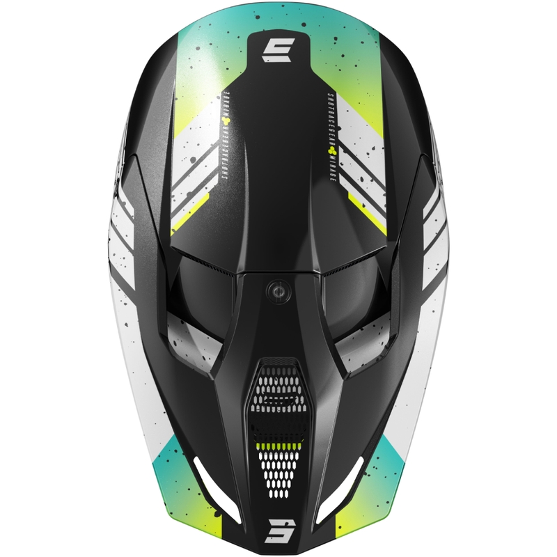 Motocross kaciga Shot Furious Mirage plavo-fluo žuta