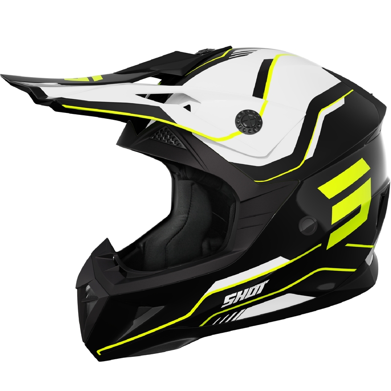 Dječja kaciga za motocross Shot Pulse Lines crno-fluo žuta