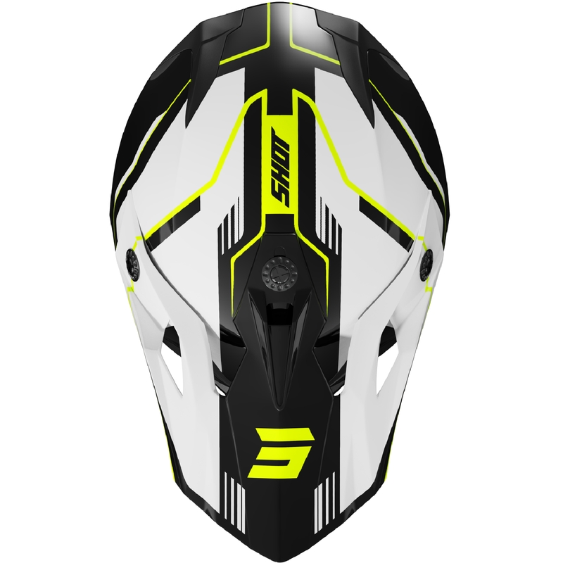 Dječja kaciga za motocross Shot Pulse Lines crno-fluo žuta