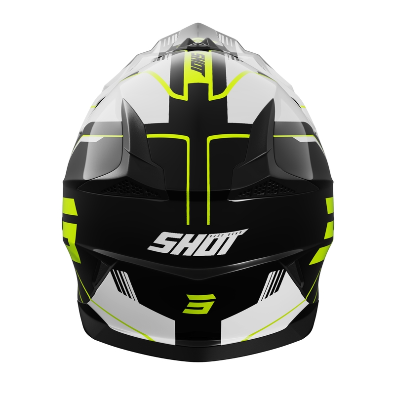 Dječja kaciga za motocross Shot Pulse Lines crno-fluo žuta