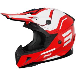 Dječja kaciga za motocross Shot Pulse Lines crvena