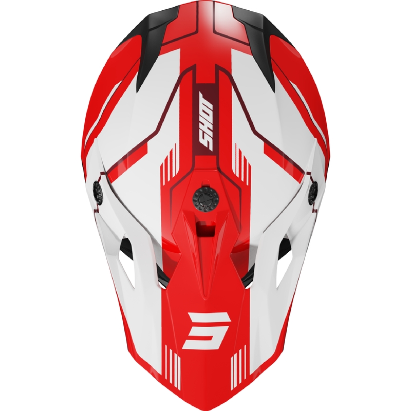 Dječja kaciga za motocross Shot Pulse Lines crvena