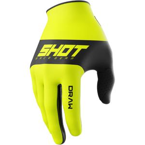 Motocross rukavice Shot Draw Sky fluo žute
