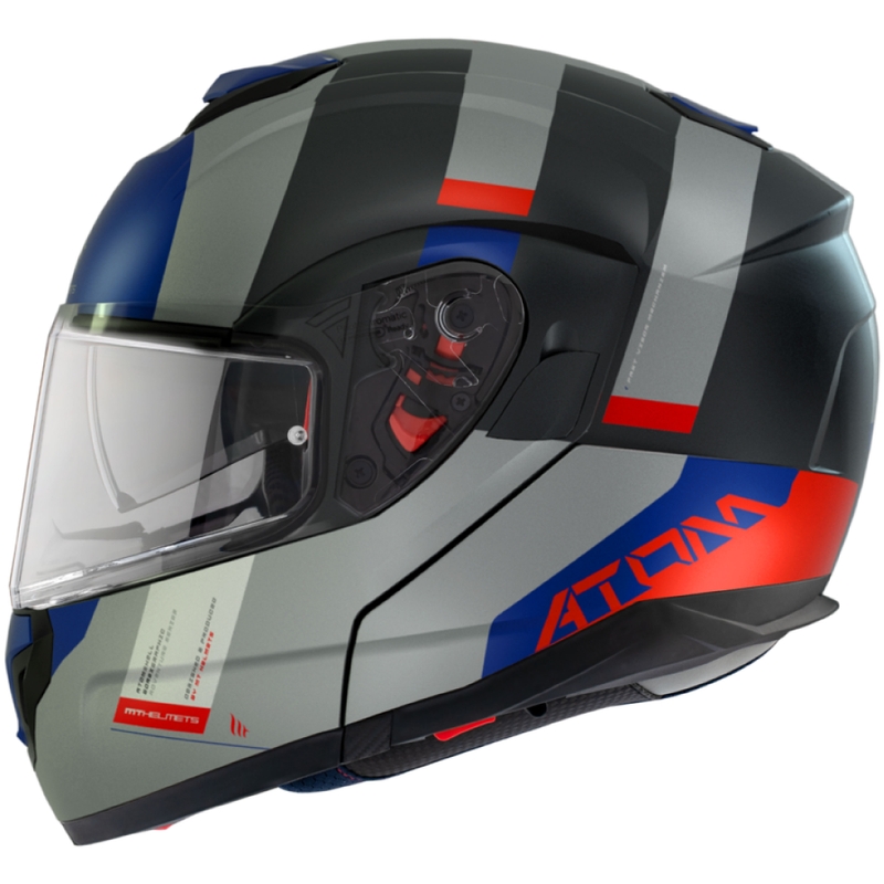 MT Atom SV Gorex C12 Flip Up motociklistička kaciga crna-siva-plava-crvena rasprodaja