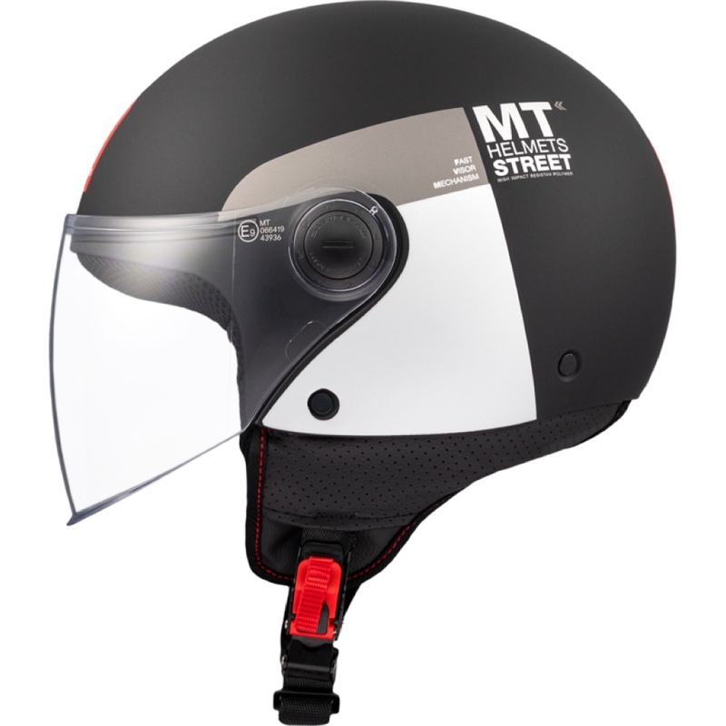 Otvorena motociklistička kaciga MT STREET INBOARD D2 mat crno-srebrna