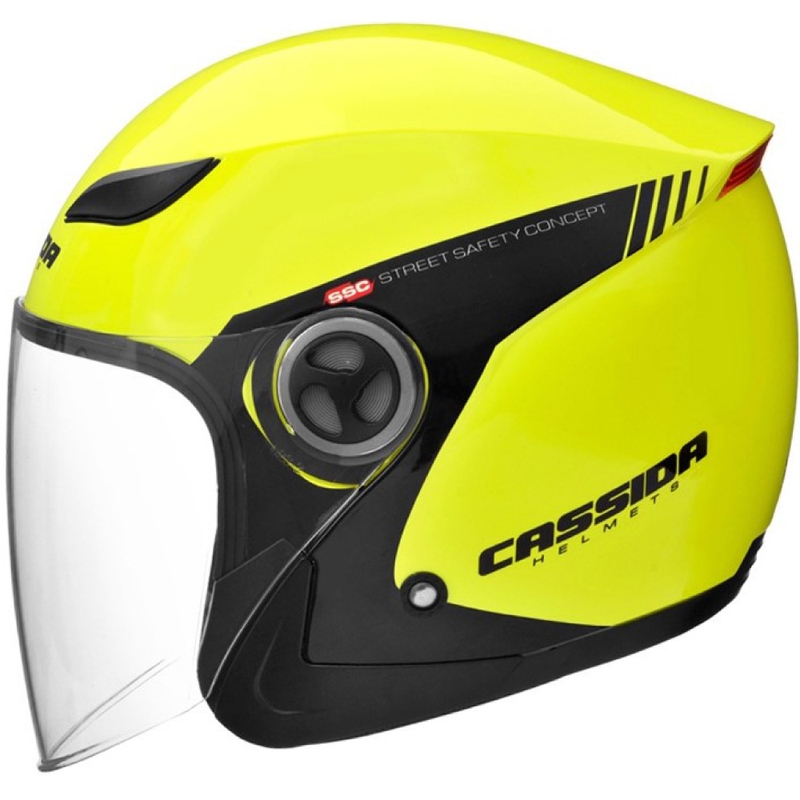 Otvorena motociklistička kaciga Cassida Reflex Safety crno-fluo žuta