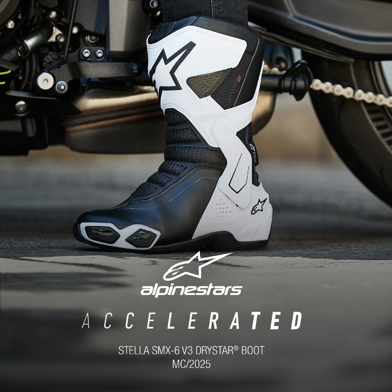 Ženske motorističke čizme Alpinestars Stella SMX-6 3 Drystar bijelo-crne