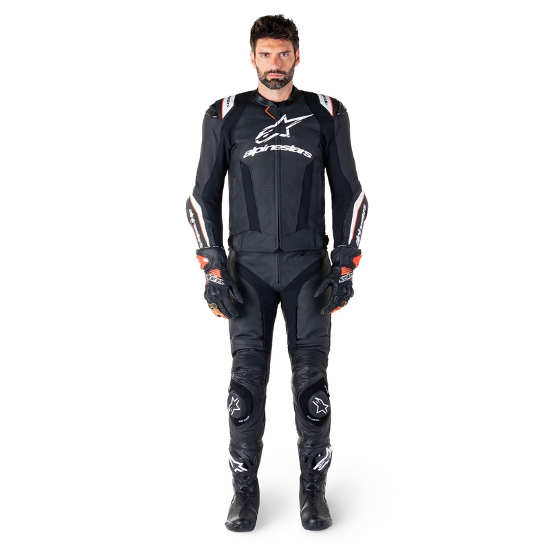 Kožna motoristička jakna Alpinestars Missile 3 Ignition crno-bijela