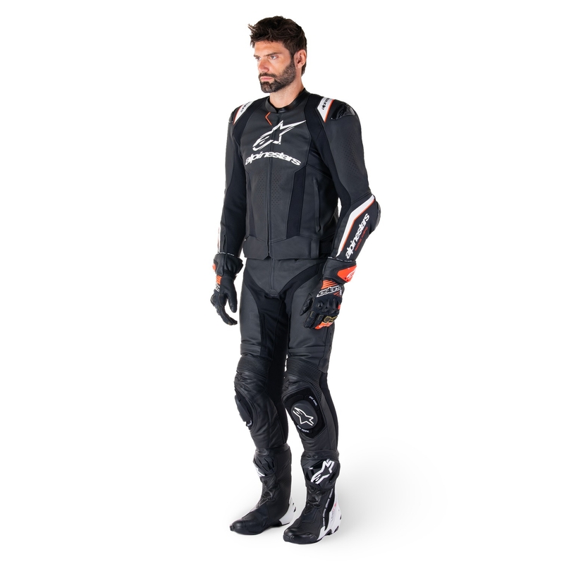 Kožna motoristička jakna Alpinestars Missile 3 Ignition crno-bijela