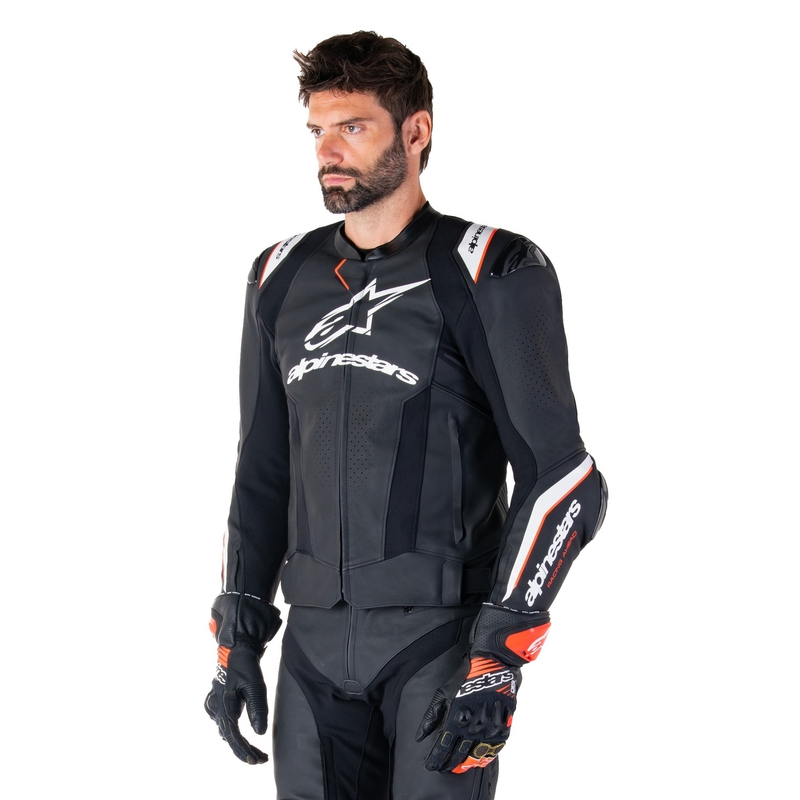 Kožna motoristička jakna Alpinestars Missile 3 Ignition crno-bijela