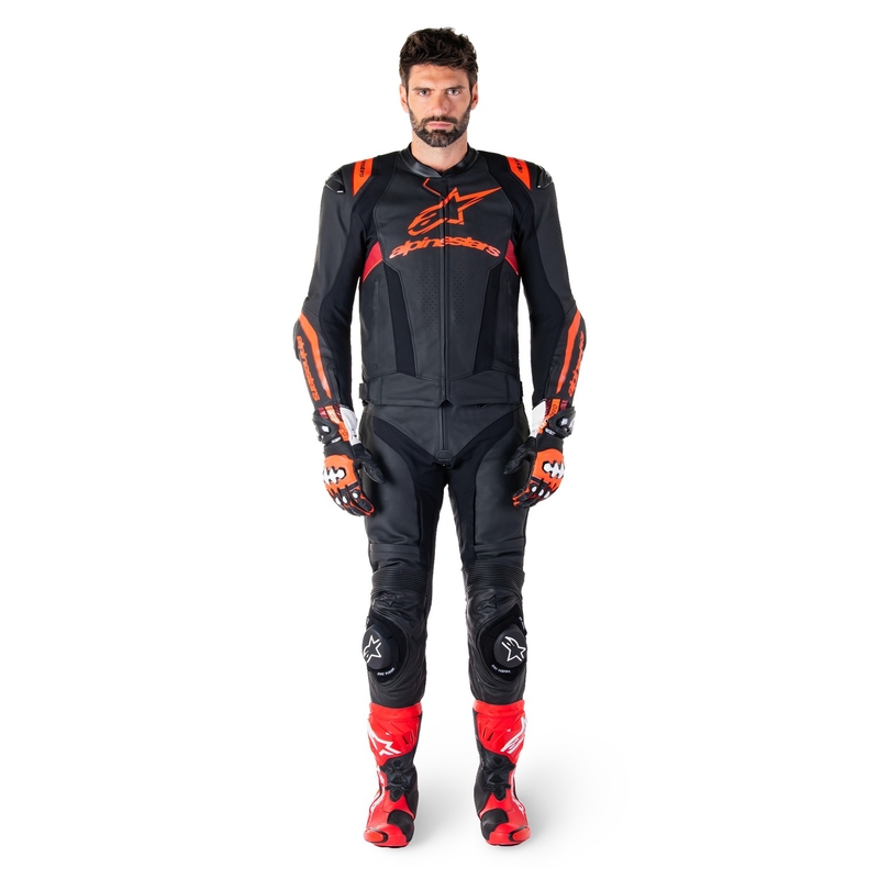 Alpinestars Missile 3 Ignition kožna motociklistička jakna crna-fluo crvena-tamno crvena