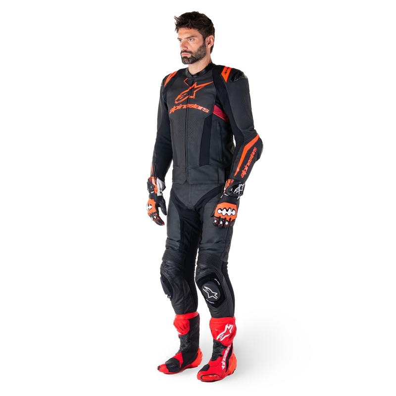 Alpinestars Missile 3 Ignition kožna motociklistička jakna crna-fluo crvena-tamno crvena