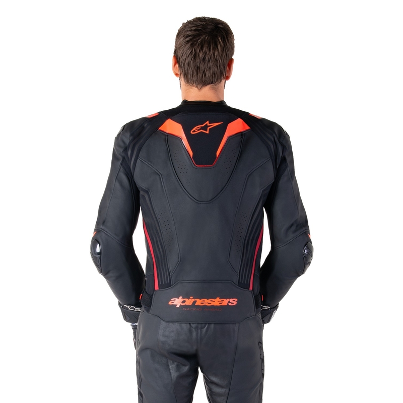 Alpinestars Missile 3 Ignition kožna motociklistička jakna crna-fluo crvena-tamno crvena