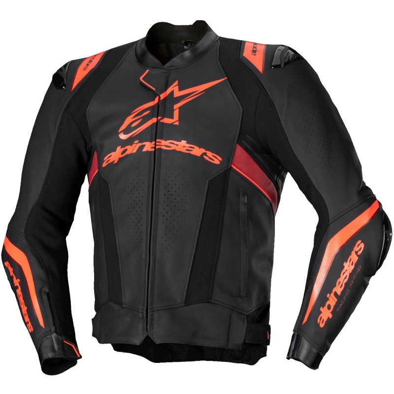 Alpinestars Missile 3 Ignition kožna motociklistička jakna crna-fluo crvena-tamno crvena