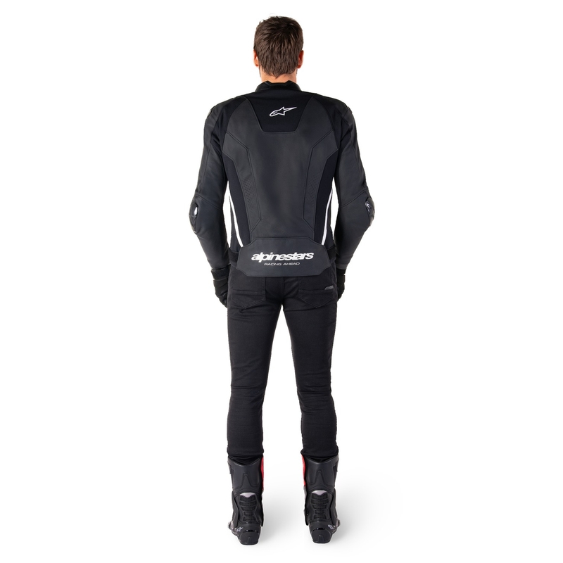 Kožna motoristička jakna Alpinestars Missile 3 crno-bijela