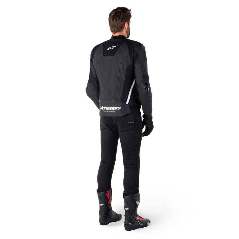 Kožna motoristička jakna Alpinestars Missile 3 crno-bijela