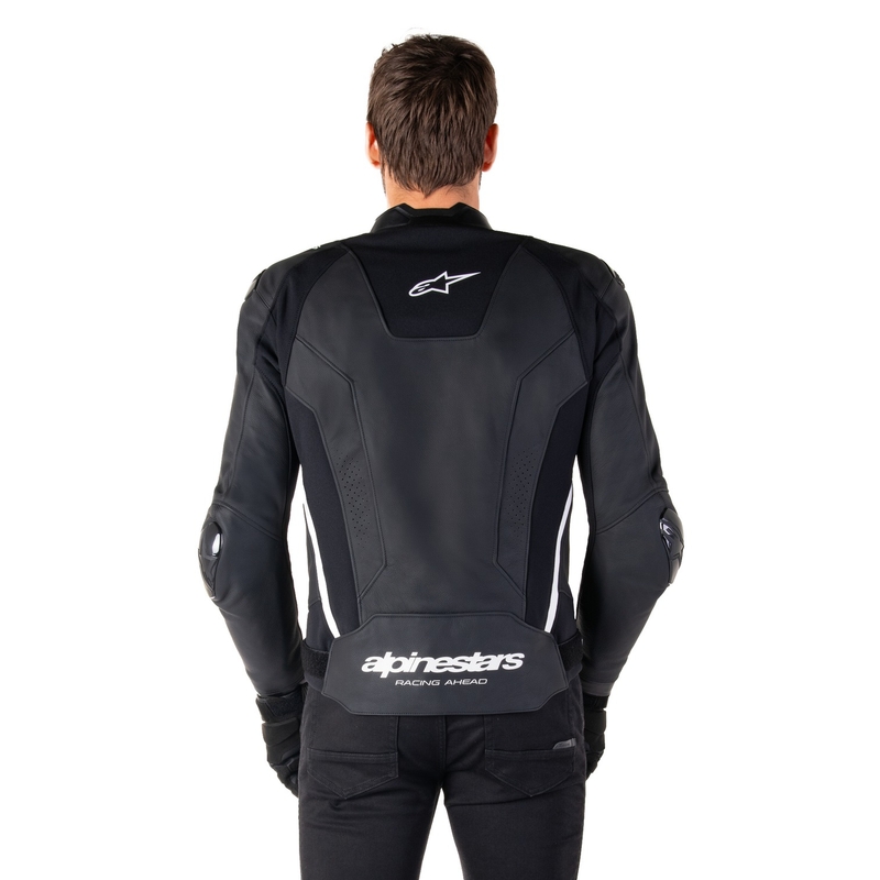 Kožna motoristička jakna Alpinestars Missile 3 crno-bijela