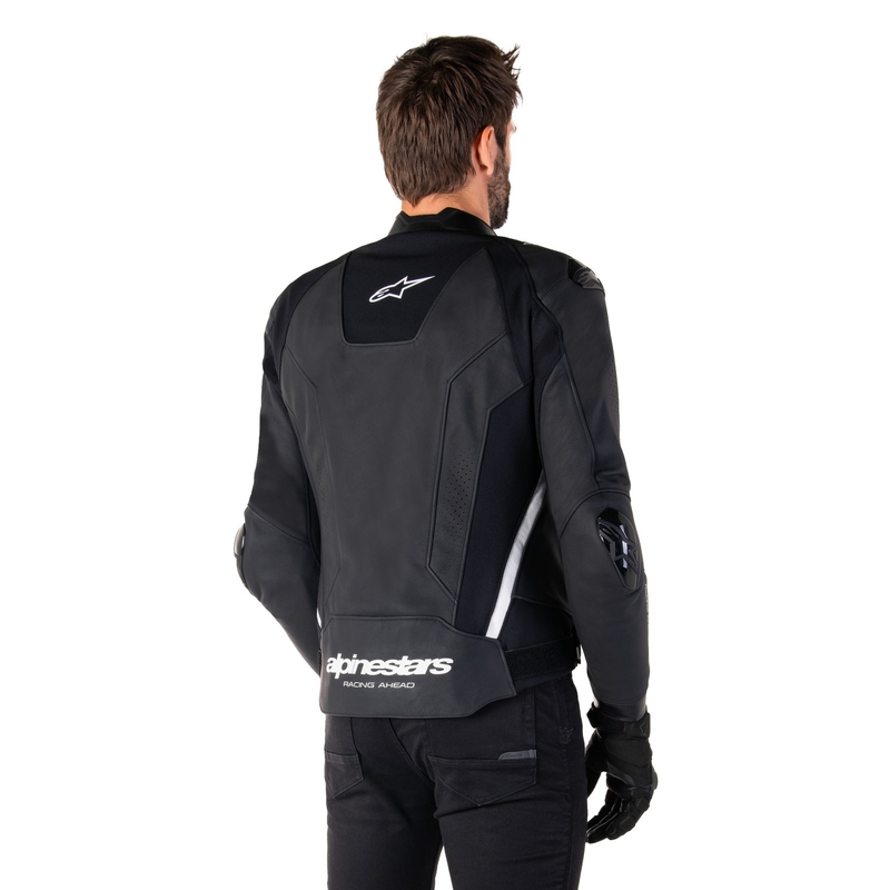 Kožna motoristička jakna Alpinestars Missile 3 crno-bijela