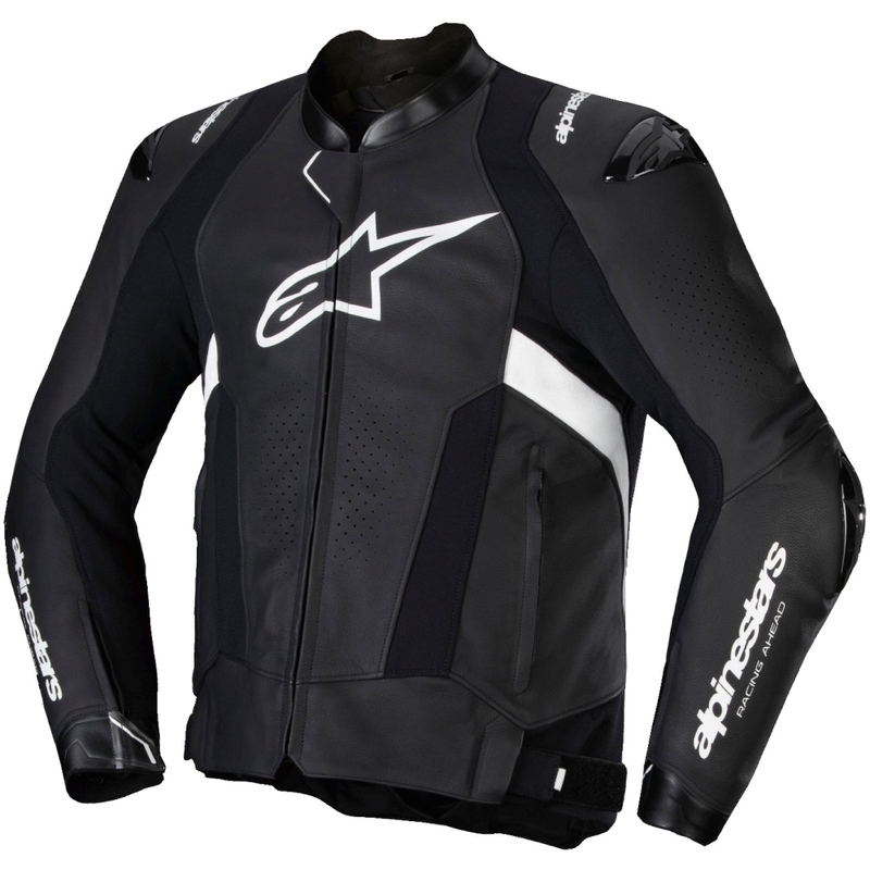 Kožna motoristička jakna Alpinestars Missile 3 crno-bijela