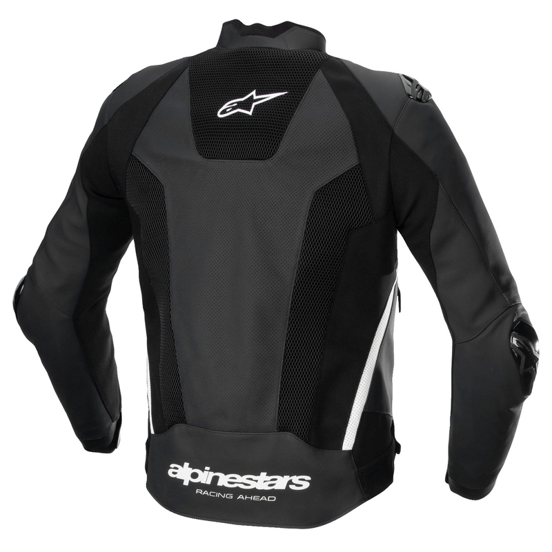 Kožna motoristička jakna Alpinestars Missile 3 Airflow crno-bijela
