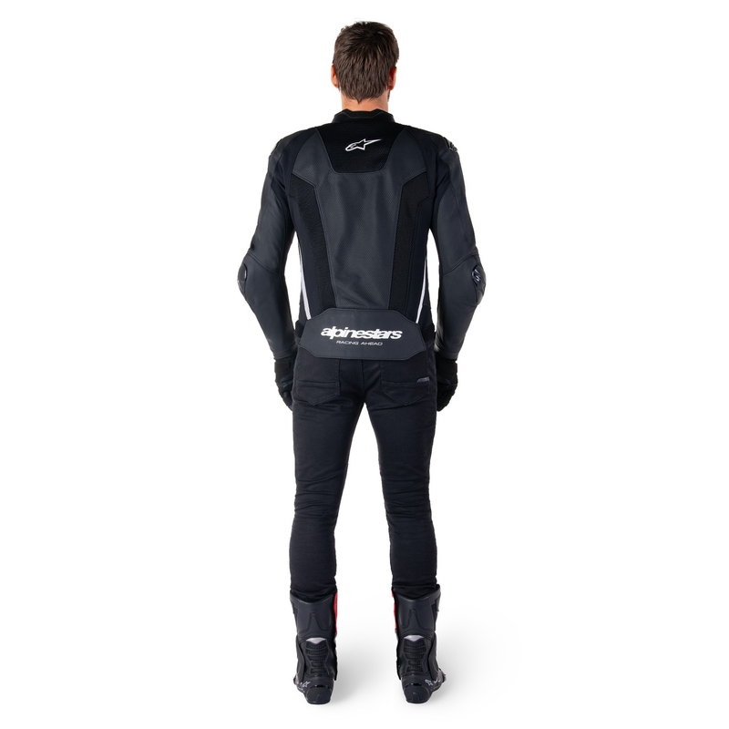 Kožna motoristička jakna Alpinestars Missile 3 Airflow crno-bijela