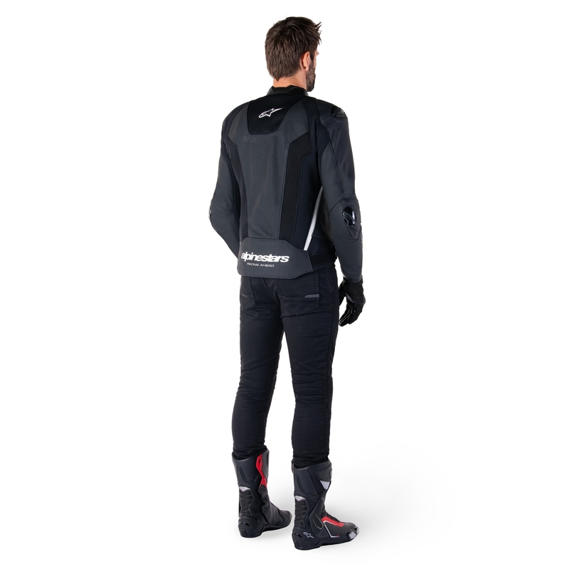 Kožna motoristička jakna Alpinestars Missile 3 Airflow crno-bijela